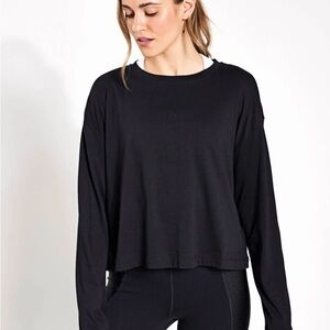 Sweaty Betty Essential Crop Long Sleeve T-Shirt - Black Size L